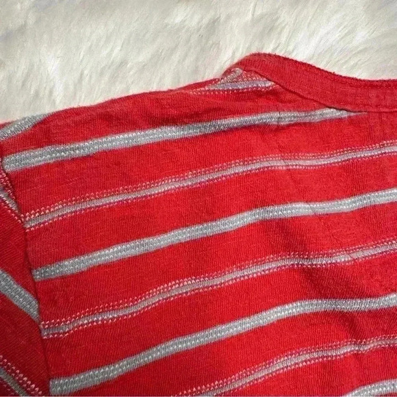 Lucky Brand T-Shirt Red & Grey Striped Size  6 - Picture 14 of 16